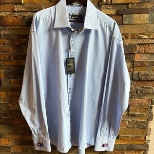 Men's Bertigo Light Blue Dress Shirt 8(4xl) Brand New